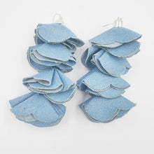 Load image into Gallery viewer, Flower Denim Earrings