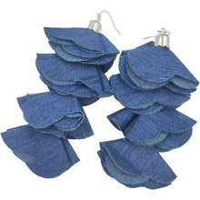 Load image into Gallery viewer, Flower Denim Earrings