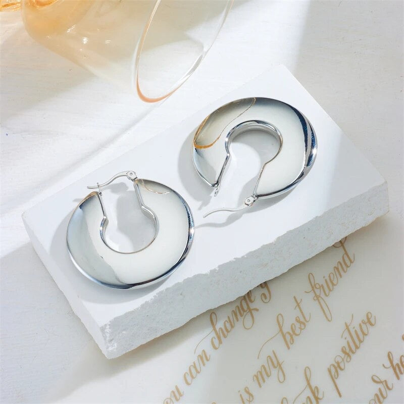 Round Hoop Earrings