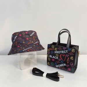 Protect Black Women Handbag Set