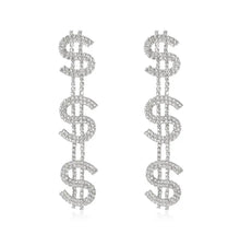 Load image into Gallery viewer, Dangle Dollar Sign Earrings