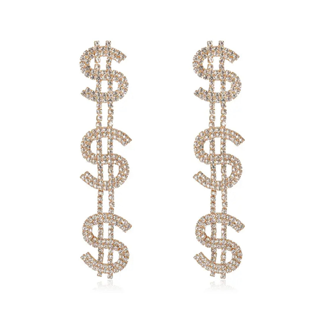 Dangle Dollar Sign Earrings