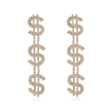 Load image into Gallery viewer, Dangle Dollar Sign Earrings