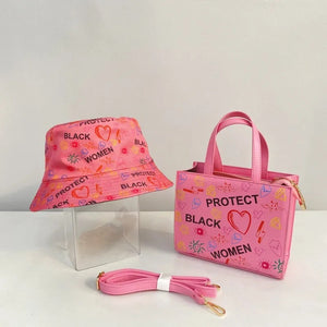 Protect Black Women Handbag Set