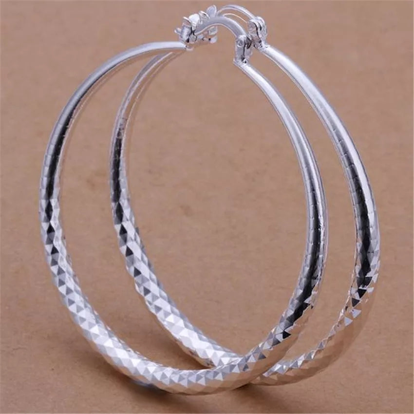 925 Sterling Round Silver Hoops