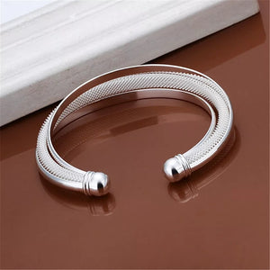 Mesh Silver Bangle