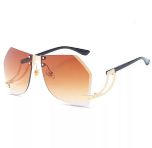 Rimless Goggle Sunglasses