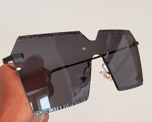 Rimless Oversized Square Sunglasses