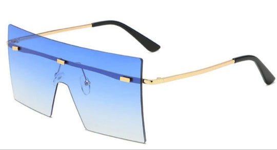 Rimless Oversized Goggle Sunglasses