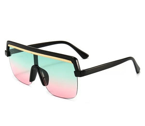 Retro Semi-Rimless Sunglasses