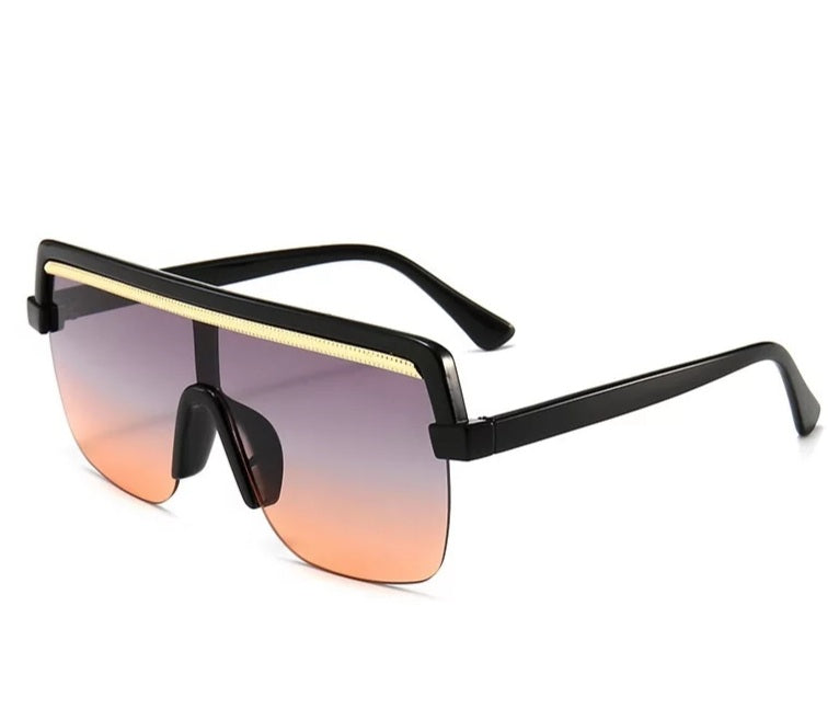 Retro Semi-Rimless Sunglasses