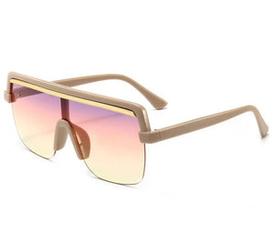 Retro Semi-Rimless Sunglasses