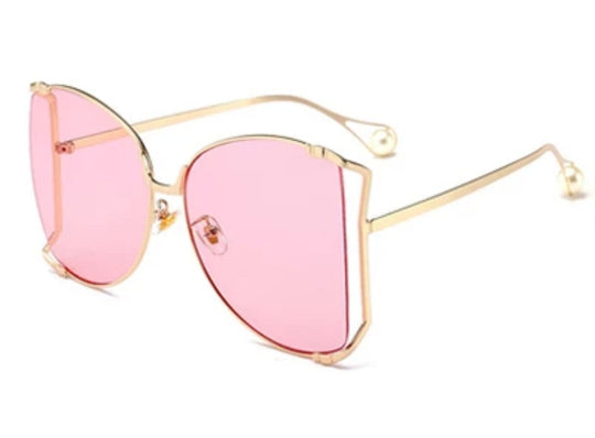 Oversized Square Butterfly Pearl Sunglasses