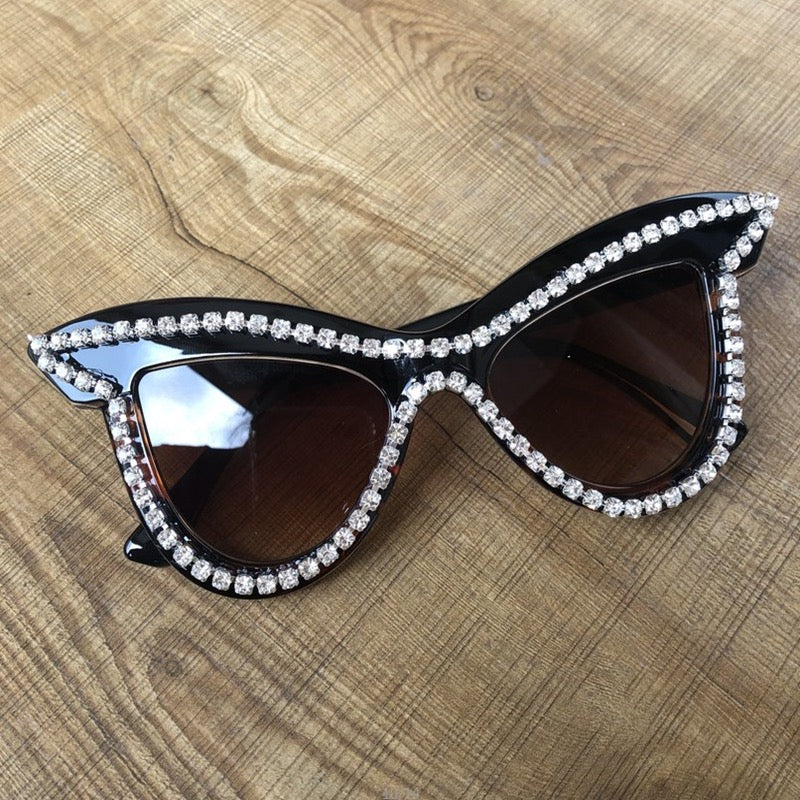 Butterfly Vintage Round Diamond Sunglasses