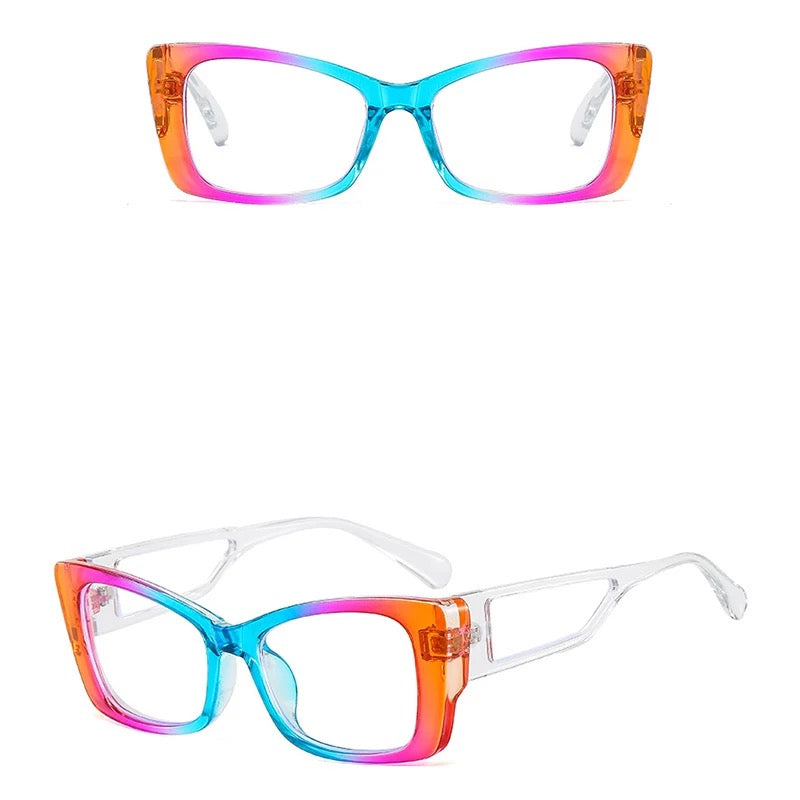 Retro Rainbow Clear Glasses