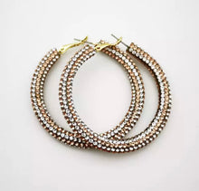 Load image into Gallery viewer, Crystal Hoop Earrings/ Restock