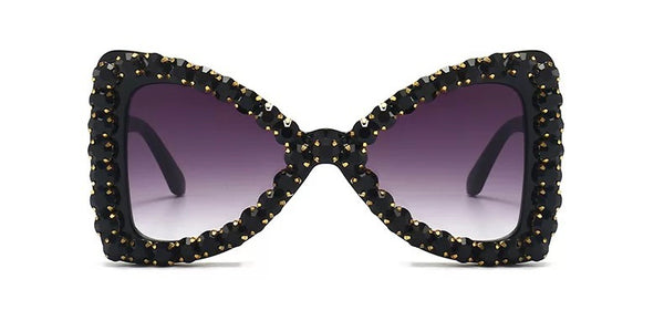 elton john oversized sunglasses for women crystal Diamond Rhinestone bling  Thick Frame square glasses - CD196E0XHIT