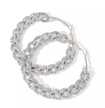 Load image into Gallery viewer, Big Crystal Hoop Earrings