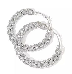 Big Crystal Hoop Earrings