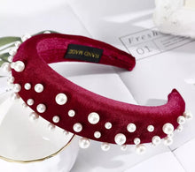 Load image into Gallery viewer, Pearl &amp; Velvet Headbands