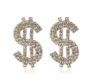 Dollar Sign Pendant Earrings