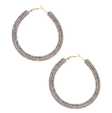 Load image into Gallery viewer, Crystal Hoop Earrings/ Restock