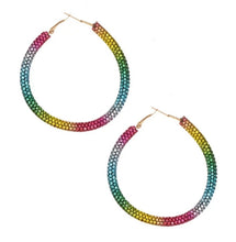 Load image into Gallery viewer, Crystal Hoop Earrings/ Restock