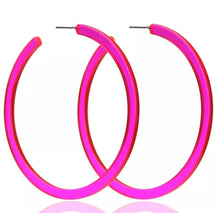 Load image into Gallery viewer, Big Round Acrylic Hoop Earrings