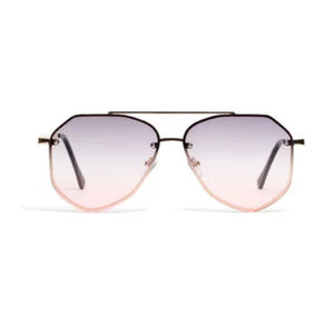 Metal Vintage Mirror Polygonal Oversize Sunglasses