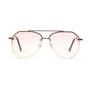 Metal Vintage Mirror Polygonal Oversize Sunglasses